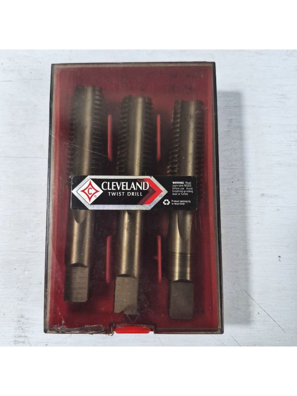 Cleveland C54857 7/8-9 UNC #4 Hss 3 pc Hand Tap Set Taper Plug Bottoming Used